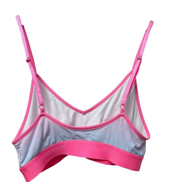 Stripe & Stare T-shirt Bra Size Medium Bralette Pink Blue Ombre Modal NEW - Picture 3 of 6